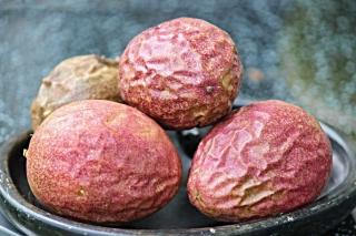 Passion fruit in a stone bowl