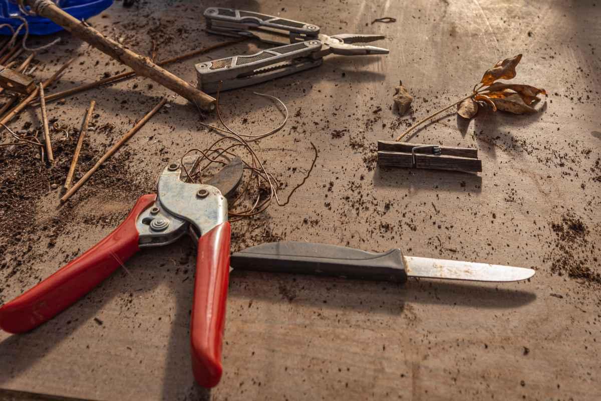 Maintaining secateurs, garden knives and other gardening tools