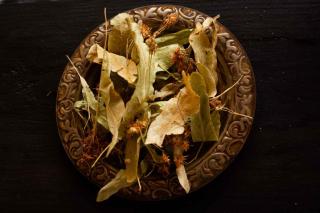 The lime tree, basswood, or linden leaves and flowers are dried