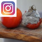 Picture related to Moldy food overlaid with the Instagram logo.