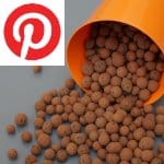 Picture related to Moisturizing clay pebbles overlaid with the Pinterest logo.