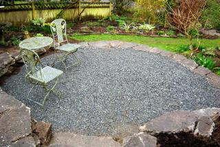 Landscaping a hilly garden is nicer when landings dot the path