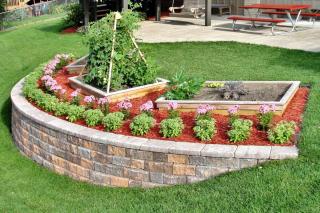 Terracing a slope to create a raised garden