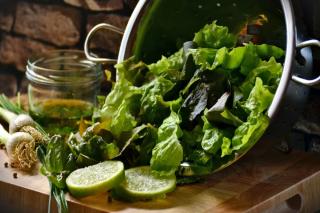 Fresh food straight from the garden in the outdoor cooking area