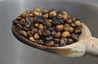 Home-roasted coffee beans