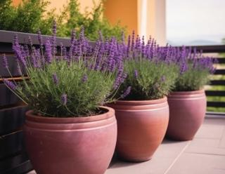 Lavandula angustifolia in pot