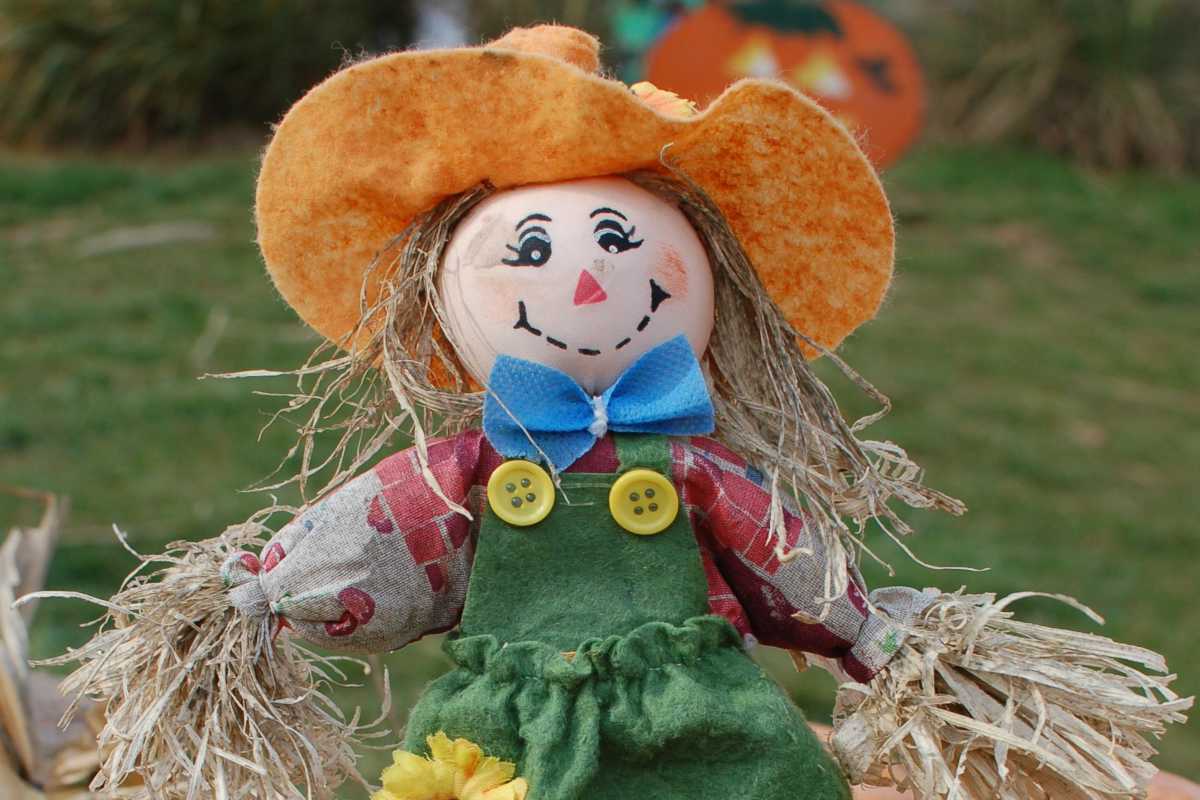 Lady scarecrow as the result of following this how to make a scarecrow guide