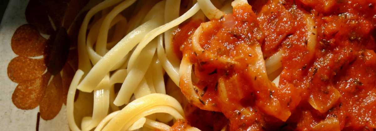 Pasta with tomato sauce prepared from primora tomato