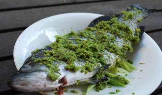Cooking a fish with kaffir lime
