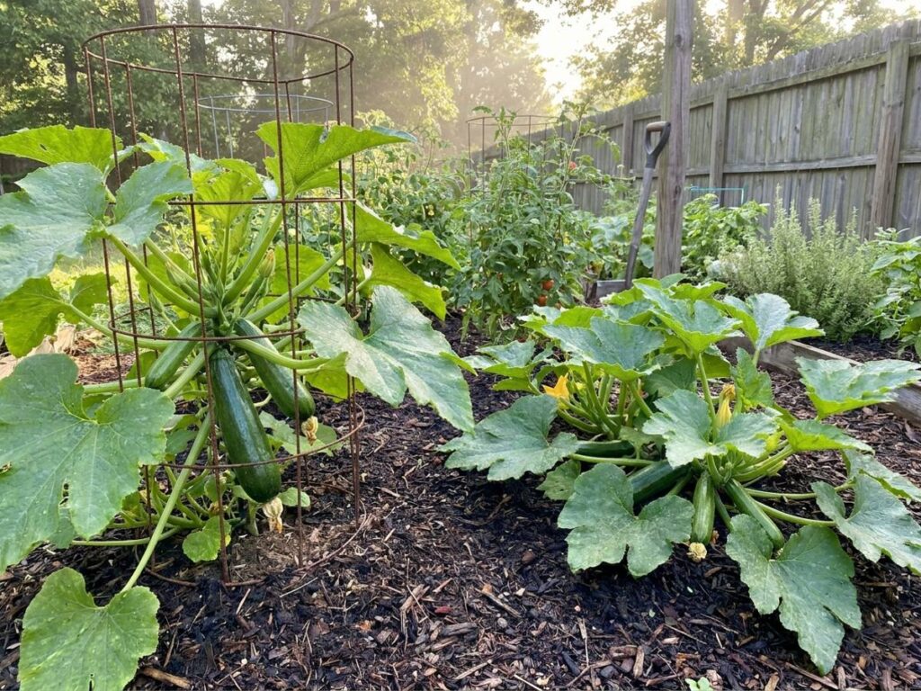 Courgette cages vs ground sprawl: which produces more fruit?