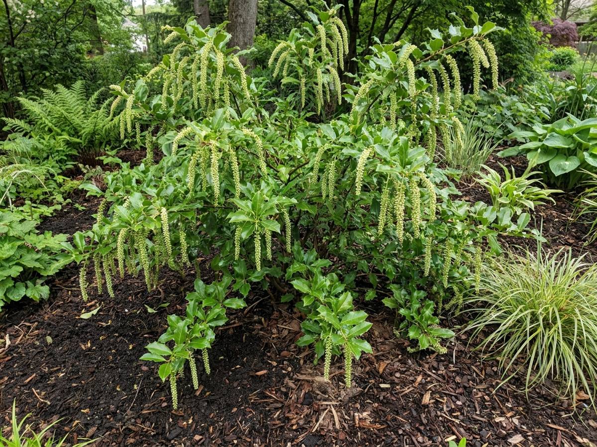 Itea ilicifolia growing in a garden border