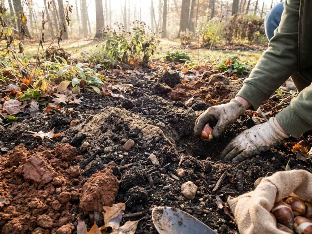 I planted spring bulbs in clay soil — it actually worked