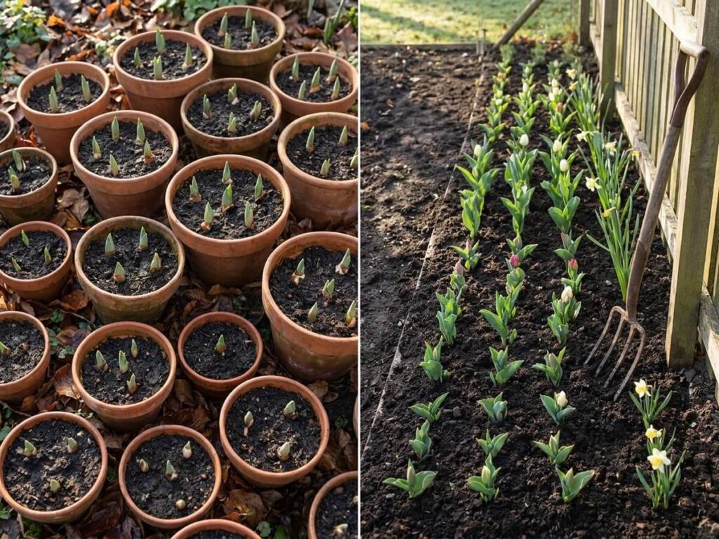 Spring bulbs in containers vs ground: which establishes better roots?